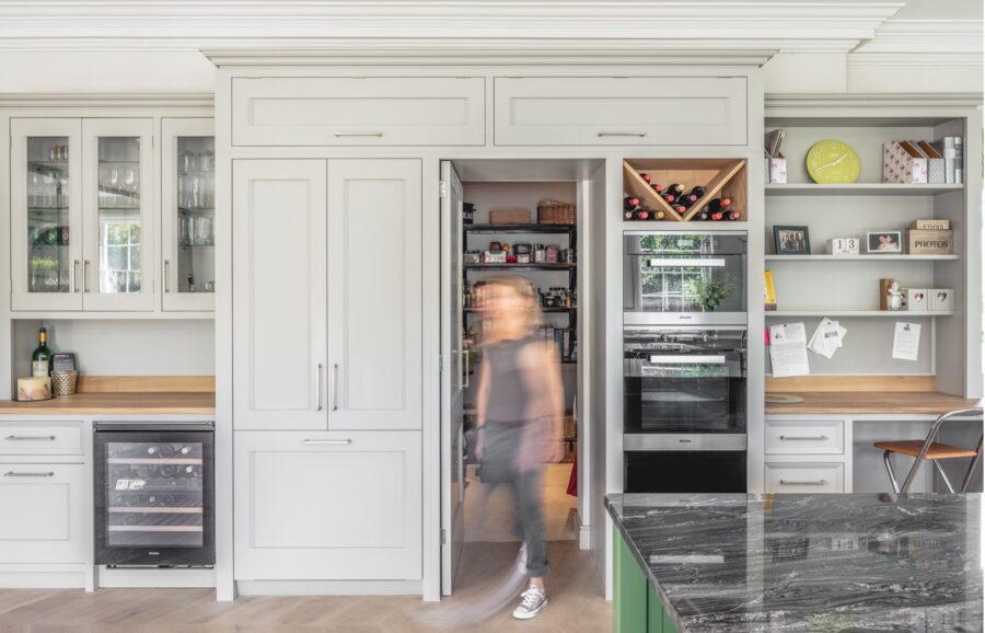 A large painted larder cabinet 