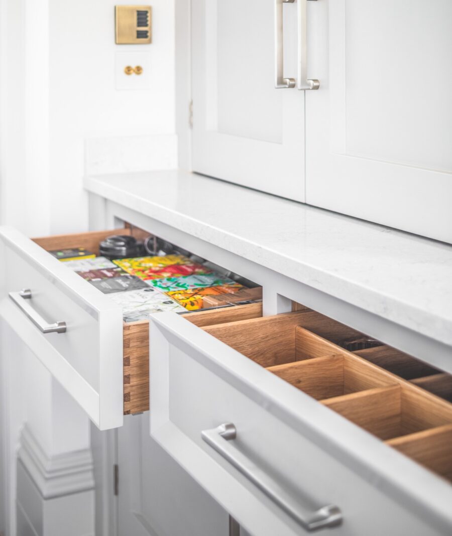 Dovetailed oak drawers 