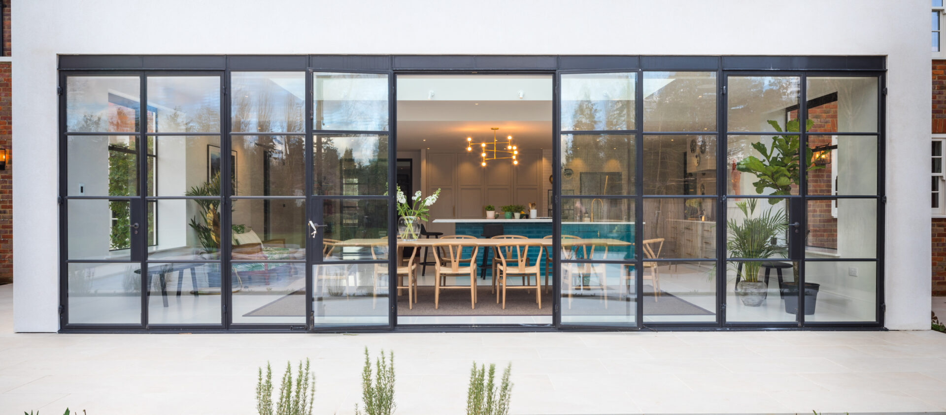 A modern bespoke kitchen extension in a country house