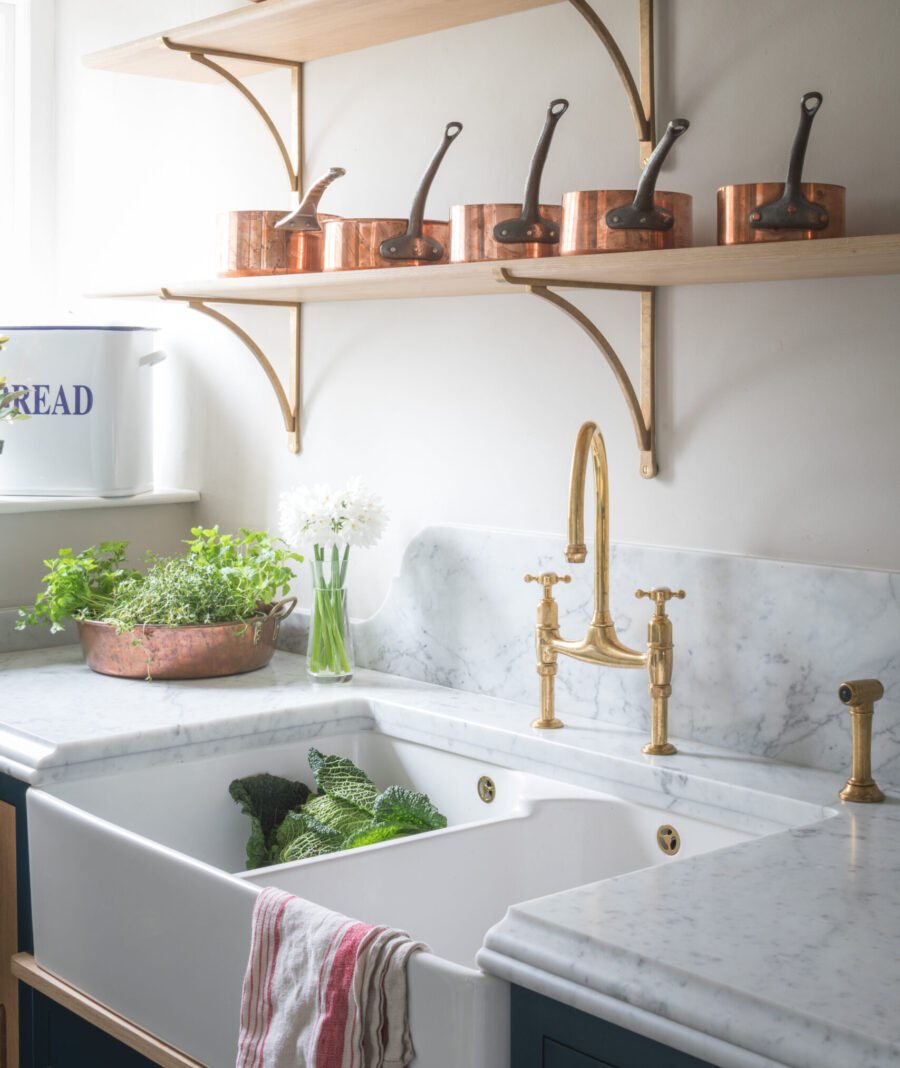 A modern double Butler's sink perfect for laundry, scullery or flower rooms