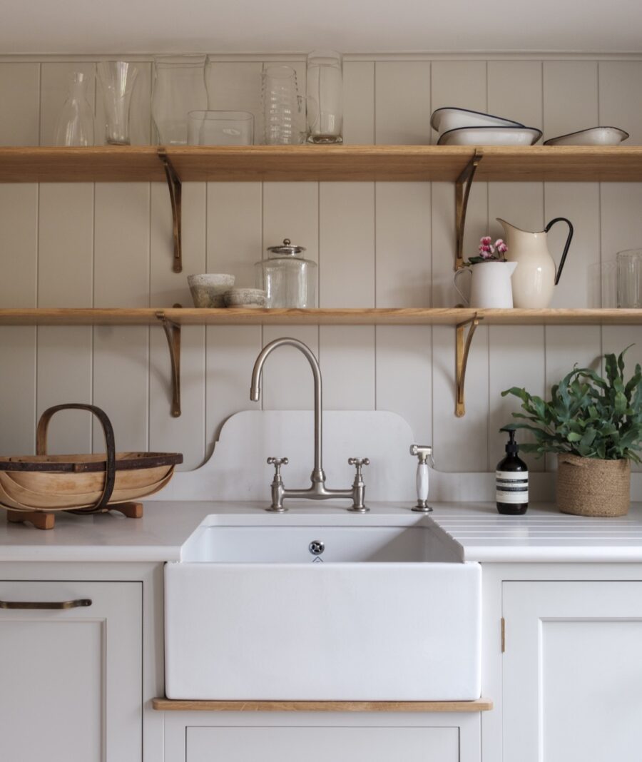 A belfast sink in a bespoke kitchen 