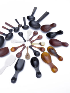Sarah Petherick - collection of horn and rosewood spoons 